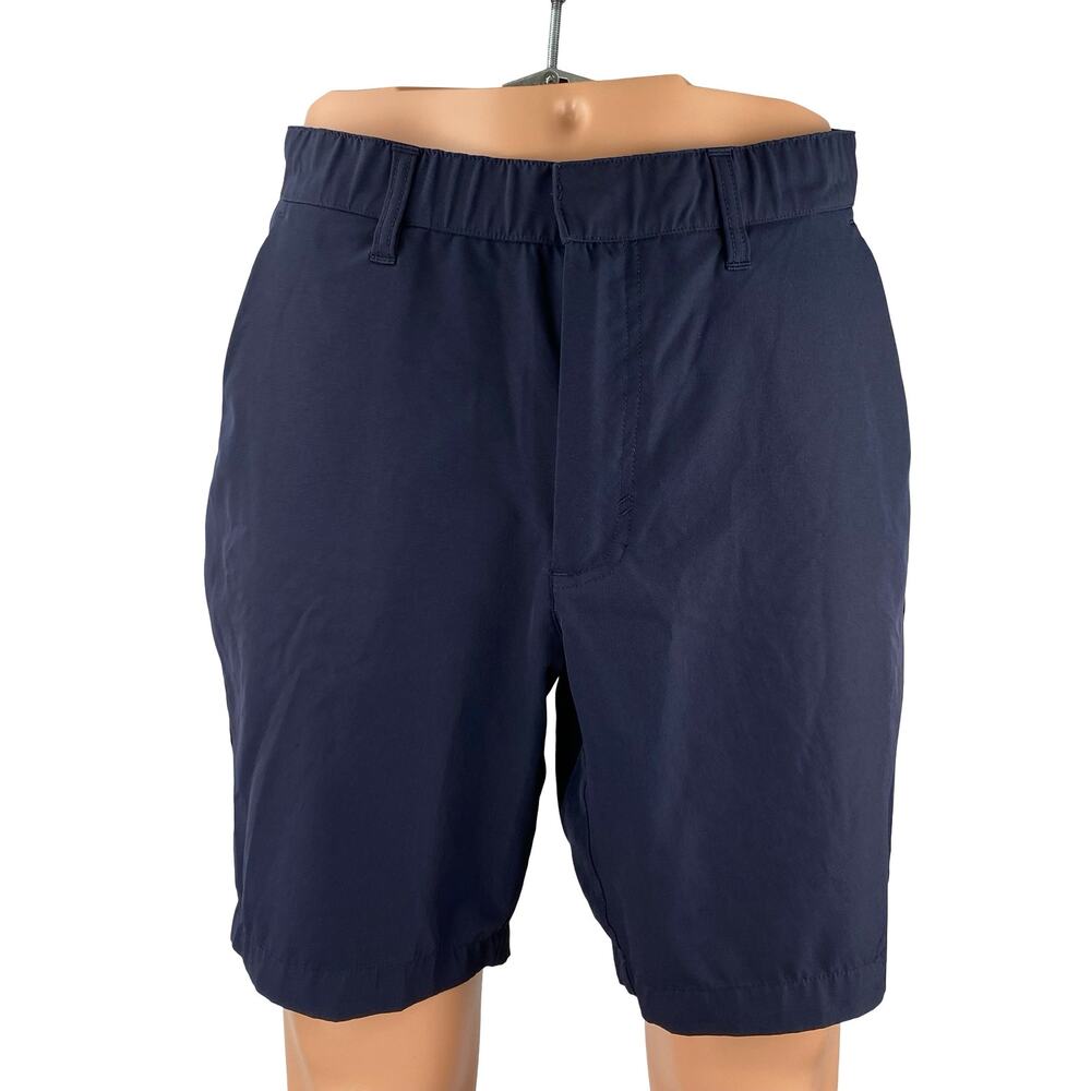 Fabletics Men's Navy Blue Mid Rise Chino Khaki Casual Golf Bermuda Shorts Size M